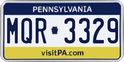 PA license plate MQR3329