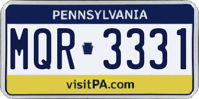 PA license plate MQR3331