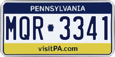 PA license plate MQR3341