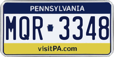 PA license plate MQR3348