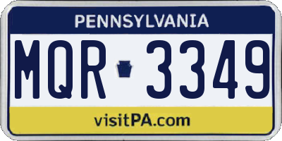 PA license plate MQR3349
