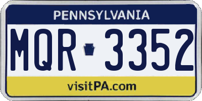 PA license plate MQR3352