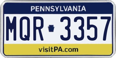 PA license plate MQR3357