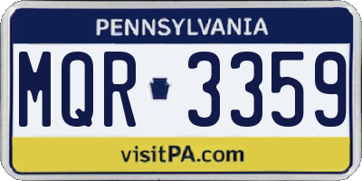 PA license plate MQR3359