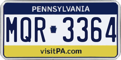 PA license plate MQR3364