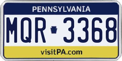 PA license plate MQR3368