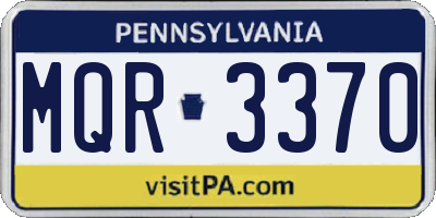 PA license plate MQR3370