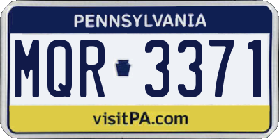PA license plate MQR3371