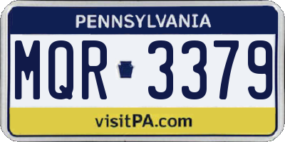 PA license plate MQR3379