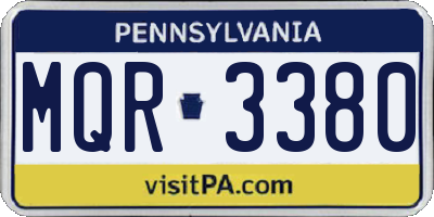 PA license plate MQR3380
