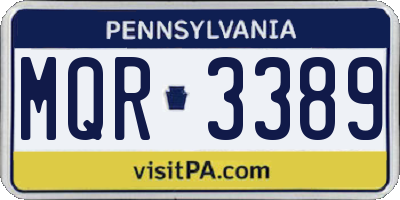 PA license plate MQR3389