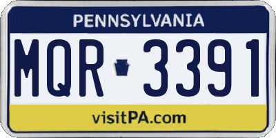 PA license plate MQR3391