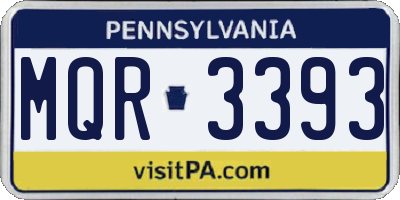 PA license plate MQR3393
