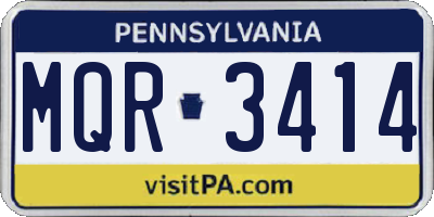 PA license plate MQR3414