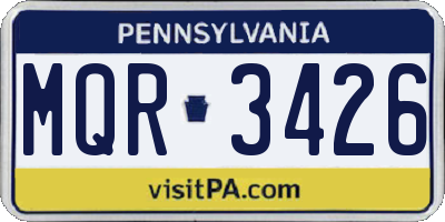 PA license plate MQR3426