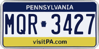 PA license plate MQR3427