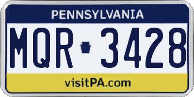 PA license plate MQR3428