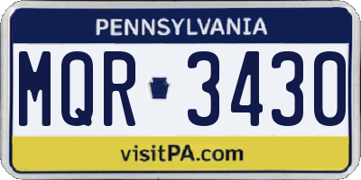 PA license plate MQR3430