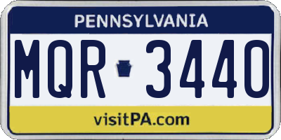 PA license plate MQR3440