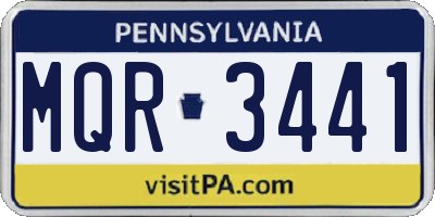 PA license plate MQR3441