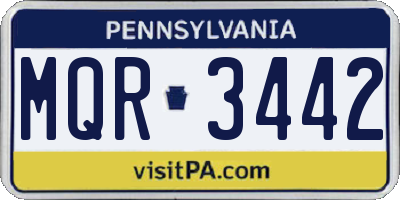 PA license plate MQR3442