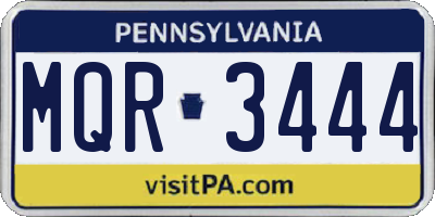PA license plate MQR3444