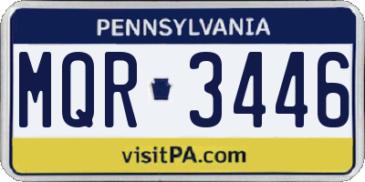 PA license plate MQR3446