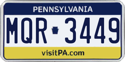 PA license plate MQR3449