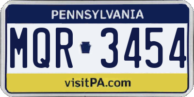 PA license plate MQR3454