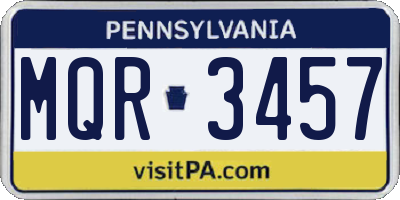 PA license plate MQR3457