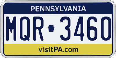 PA license plate MQR3460