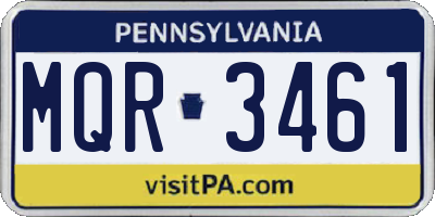PA license plate MQR3461