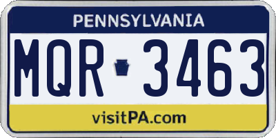 PA license plate MQR3463