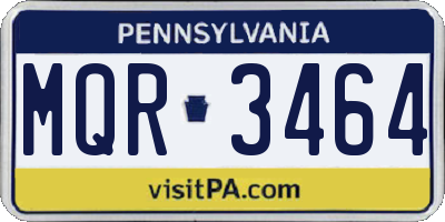 PA license plate MQR3464