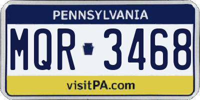 PA license plate MQR3468