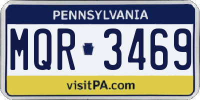 PA license plate MQR3469