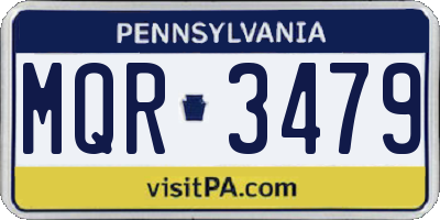 PA license plate MQR3479