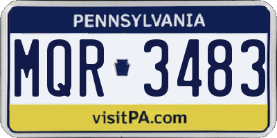 PA license plate MQR3483