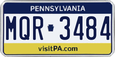 PA license plate MQR3484