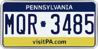 PA license plate MQR3485