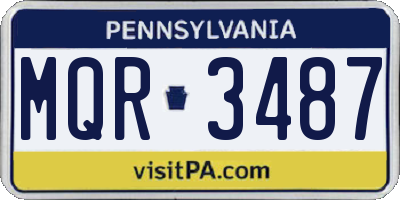 PA license plate MQR3487