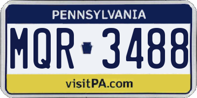 PA license plate MQR3488