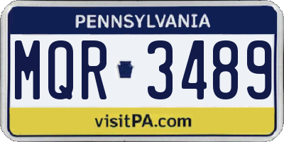 PA license plate MQR3489