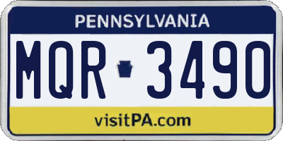 PA license plate MQR3490
