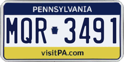 PA license plate MQR3491