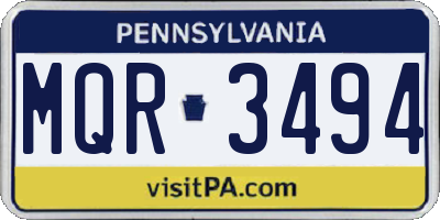 PA license plate MQR3494
