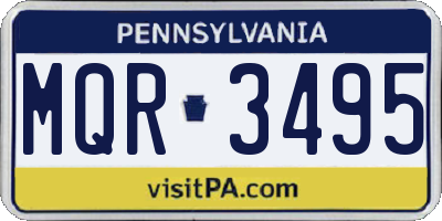 PA license plate MQR3495