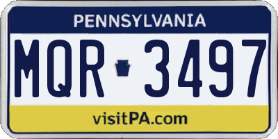 PA license plate MQR3497