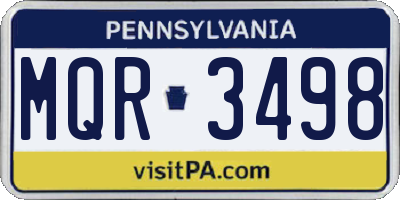 PA license plate MQR3498