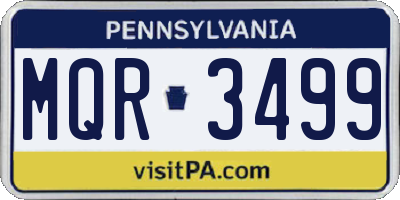 PA license plate MQR3499